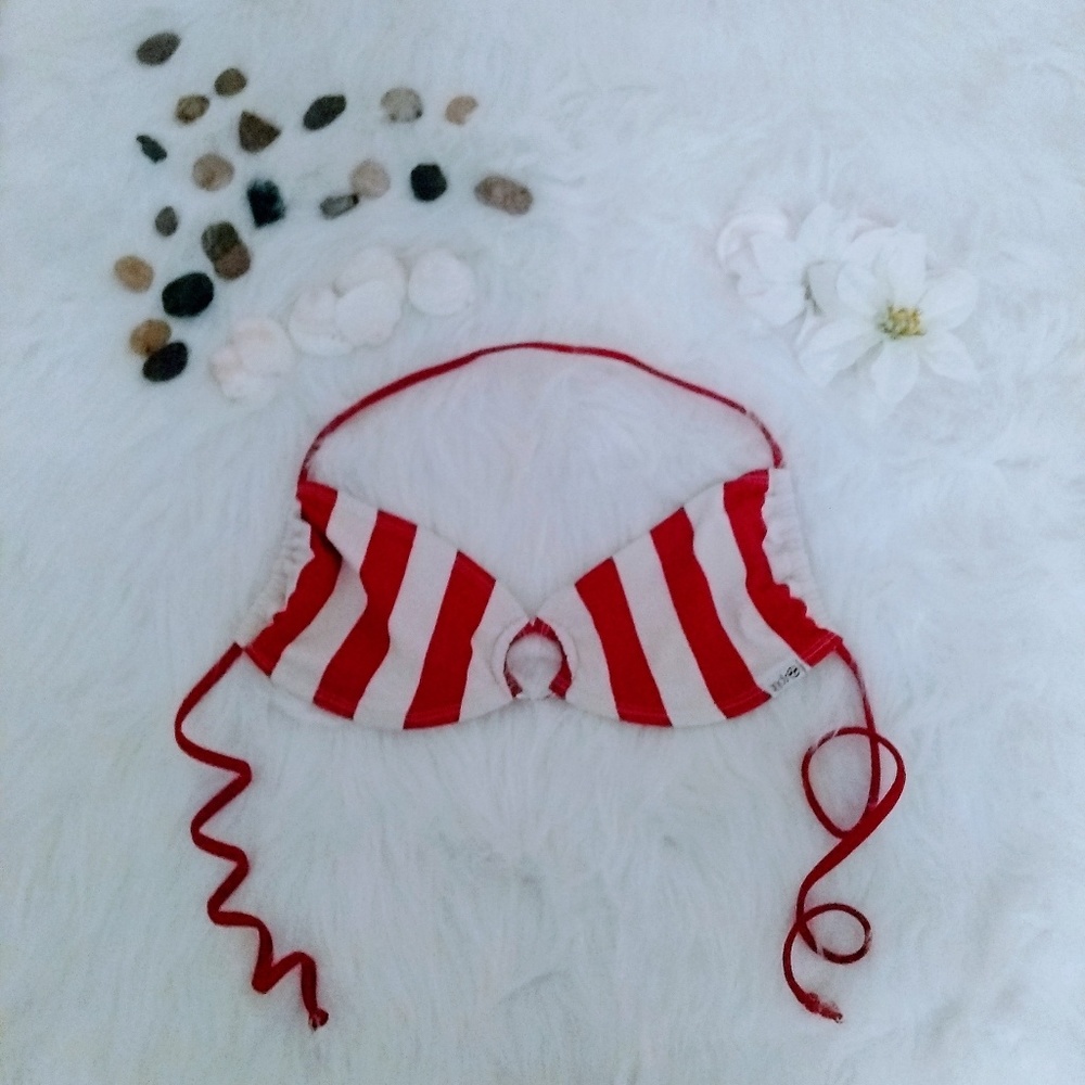 Red and white bikini top by Split